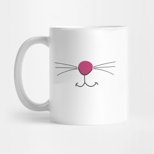 Cute cat face nose and whiskers symbol Mug